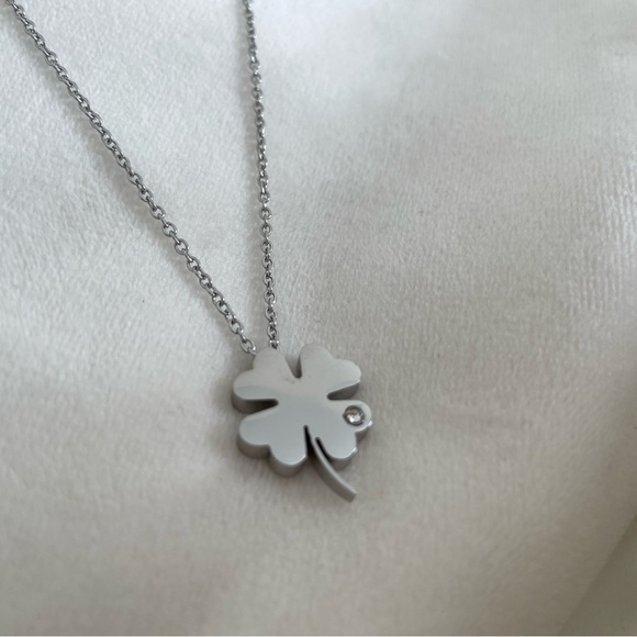 Lucky Stainless Steel Necklace in Silver or Gold - Picture 2 of 4